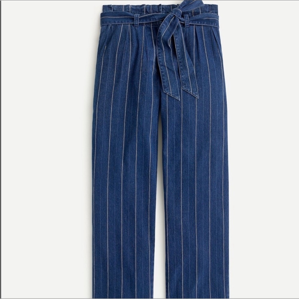 J. Crew Paper-Bag Stripe Denim Pant NWT